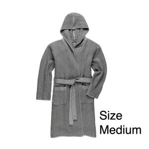 Onsen Supima Waffle Bath Robe Cinder Grey Size Medium New